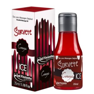 Óleo Para Massagem Gelado e Beijável 35ML - Cereja