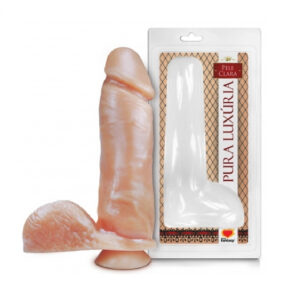 Prótese Realística Ventosa Escroto 20cm PVC Atóxico Cor Pele