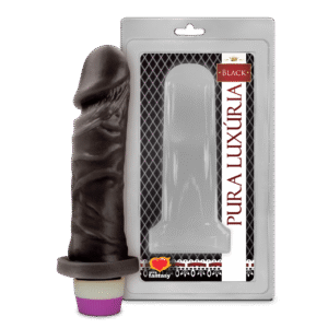 Prótese Vibratória Silicone Preta 15,3 cm x 4 cm com Vibração