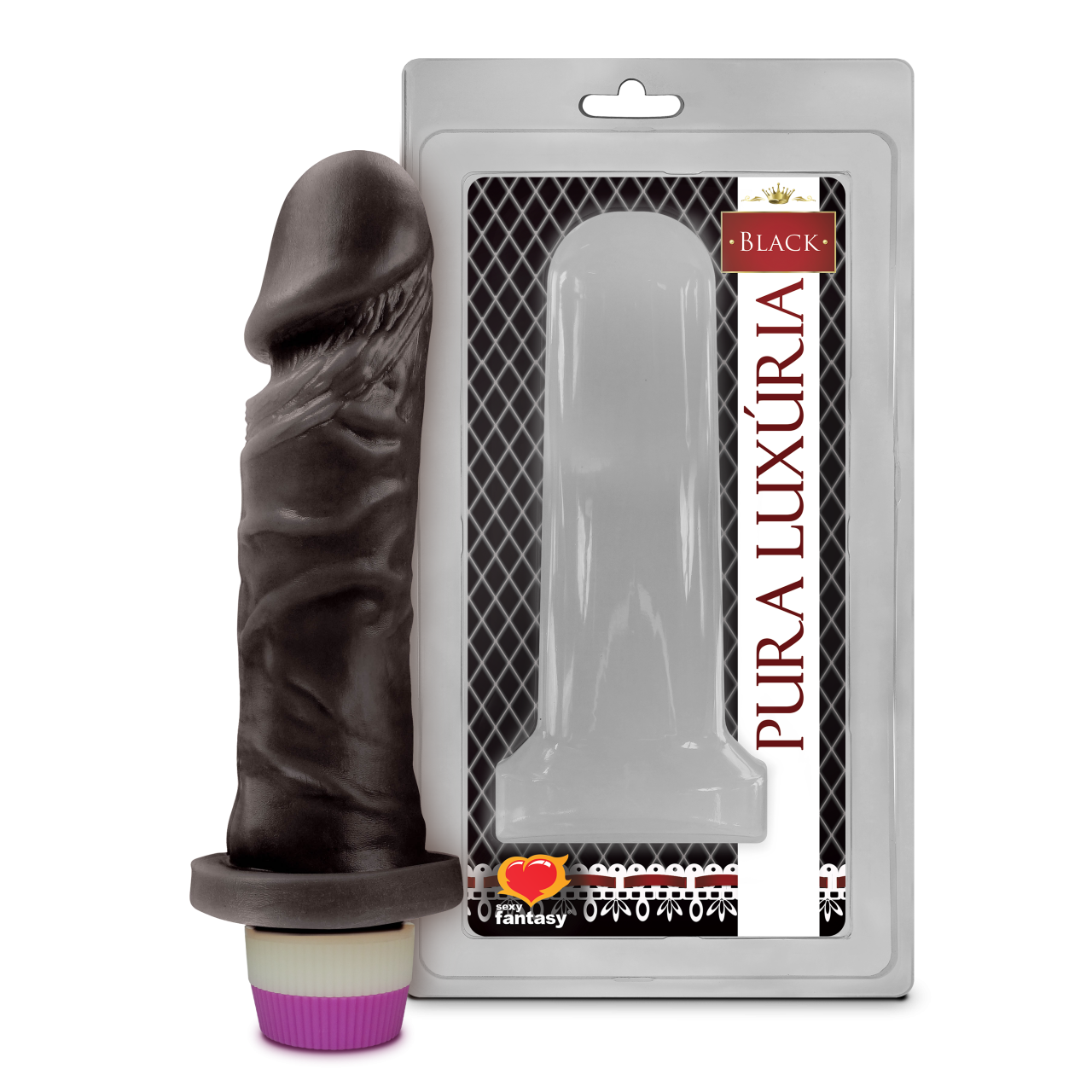 Prótese Vibratória Silicone Preta 15,3 cm x 4 cm com Vibração