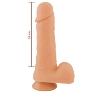 Prótese Realística 18cm Ventosa Escroto PVC Atóxico Pele