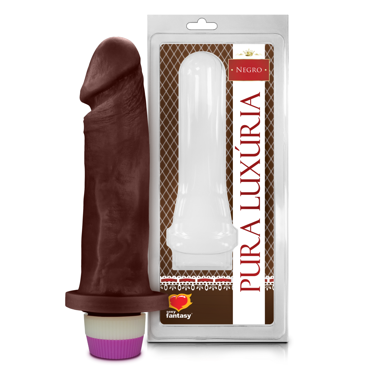 Prótese Realística Marrom com Vibro 18 cm x 4,5 cm