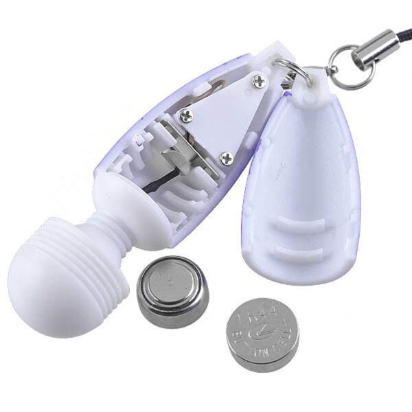 Mini Vibrador Chaveiro Silicone Rosa ou Roxo Resistente à Água - Imagem 2