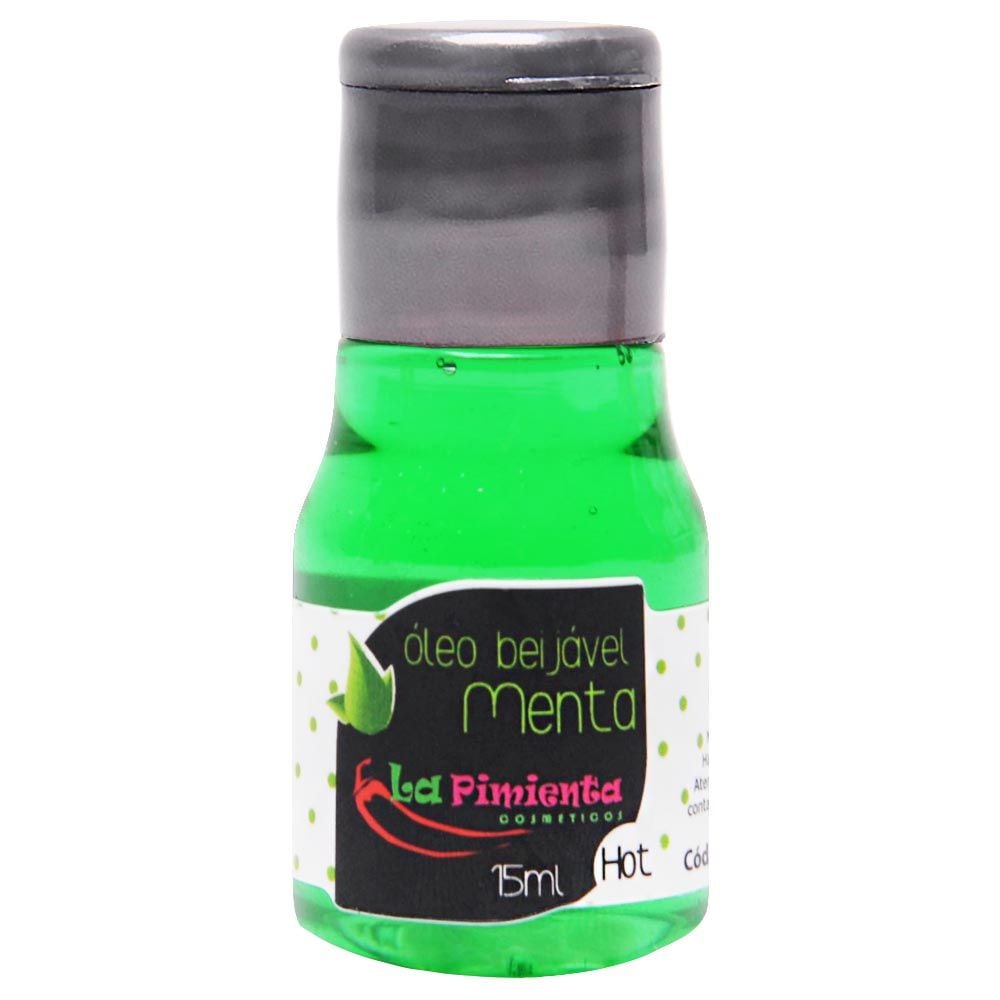 Óleo Beijável 15ml Menta Hot Lubrificante e Óleo de Massagem