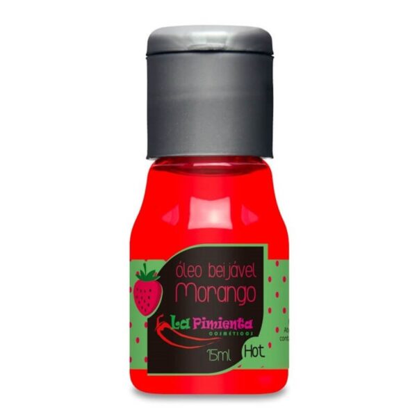 Óleo Beijável 15ML Morango Hot Sabor Suave e Sensação Quente