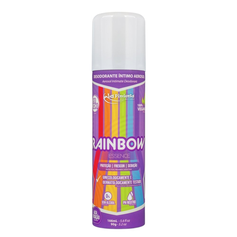 Desodorante Íntimo Rainbow 166ml Baunilha Jato Seco Fórmula Vegana