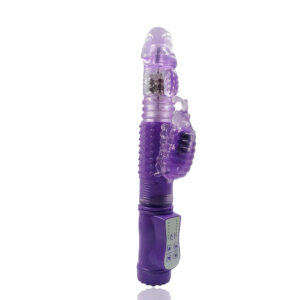 Vibrador Rotativo Vai e Vem Roxo Com 36 Vibrações e Estimulador