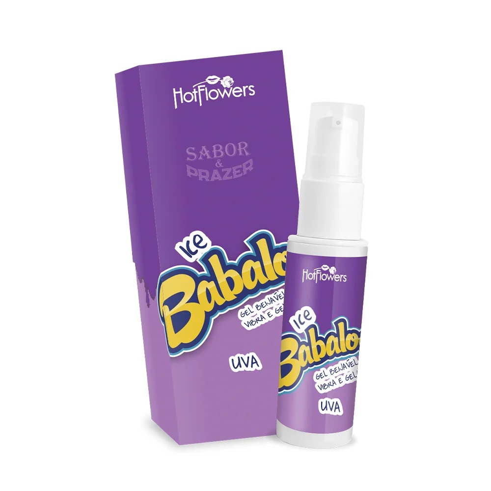 Gel Excitante Babaloo Ice Uva 15g - Beijável e Vibra