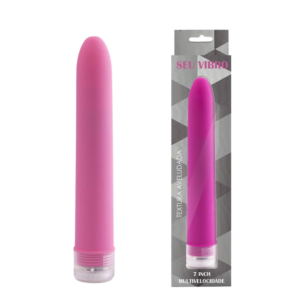 Vibrador Personal Aveludado 17cm x 2,8cm - Rosa