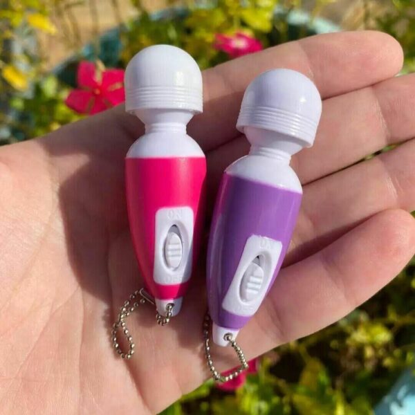 Mini Vibrador Chaveiro Silicone Rosa ou Roxo Resistente à Água - Imagem 5