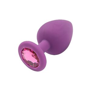 Plug Anal Aveludado Roxo Tamanho P 7 cm x 2,8 cm