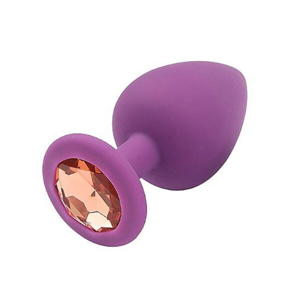 Plug Anal Aveludado Roxo Tamanho G em Silicone 9,5 cm