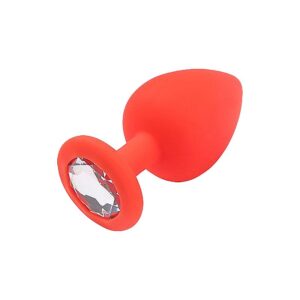 Plug Anal Silicone Aveludado Vermelho P 7 cm x 2,8 cm