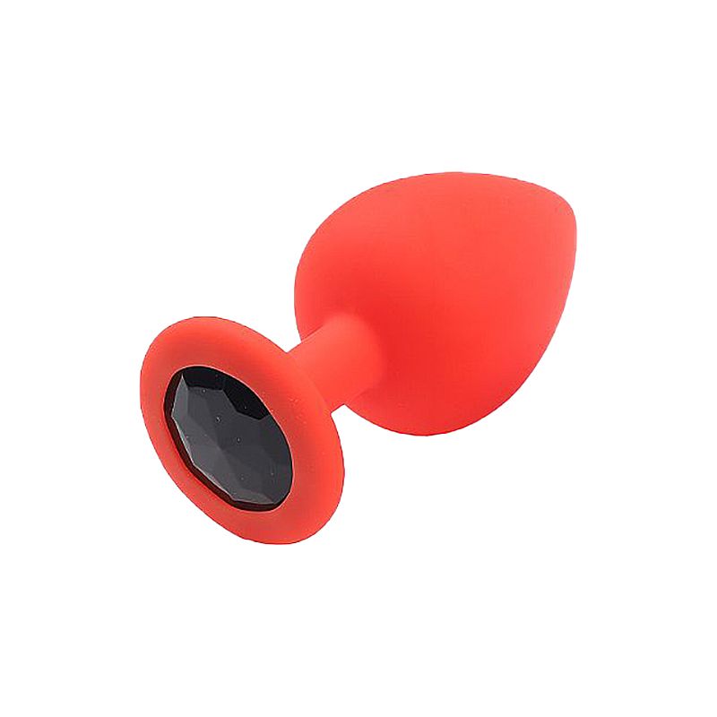Plug Anal Silicone Vermelho M 8,2 cm Aveludado