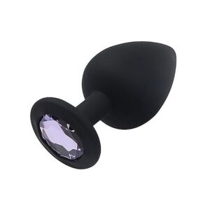 Plug Anal Aveludado Silicone Tamanho G Preto 9,5 cm