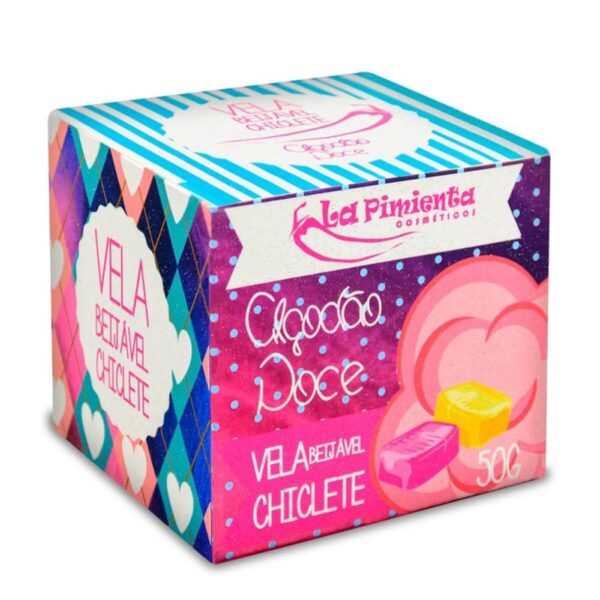 Vela Beijável Algodão Doce Chiclete 50g - Imagem 2